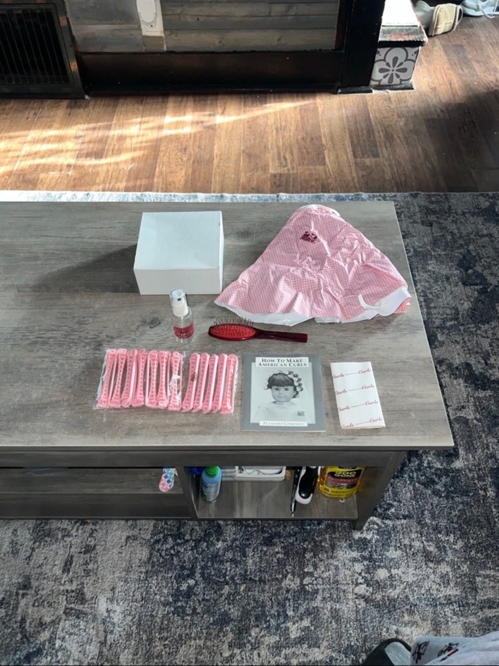 American Girl Pleasant Co Pink 10 Curler Set Doll Hair Care Kit W/Box